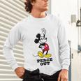 Disney Mickey Mouse Peace Out Totally Retro Graduation Unisex Long Sleeve T-Shirt