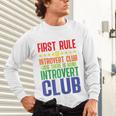 First Rule Of Introvert Club Is There Is No Introvert Club Raglan Baseball Tee Unisex Long Sleeve T-Shirt First Rule Of Introvert Club Is There Is No Introvert Club Raglan Baseball Tee Unisex Long Sleeve T-Shirt