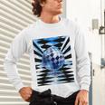 Frutiger Aero Aesthetic Tech Checkered Room Orb Sky Raglan Baseball Tee Unisex Long Sleeve T-Shirt