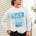 Frutiger Aero Aesthetic Tech Kawaii Milk Underwater Fishes Unisex Long Sleeve T-Shirt Frutiger Aero Aesthetic Tech Kawaii Milk Underwater Fishes Unisex Long Sleeve T-Shirt
