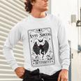 Introvert Apparel Emporium Mothman Tarot Card Antisocial Butterfly Cryptozoologist -Adults Grey Unisex Long Sleeve T-Shirt Introvert Apparel Emporium Mothman Tarot Card Antisocial Butterfly Cryptozoologist -Adults Grey Unisex Long Sleeve T-Shirt