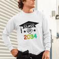 K -12th Grade Hand Prints Space Graduation Class Of 2034 Unisex Long Sleeve T-Shirt