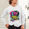 I Love The 70s Vintage Cassette Roller Vinyl Nostalgia 70s Premium Tri-Blend Unisex Long Sleeve T-Shirt