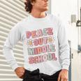 Peace Out Middle School Graduation Groovy Last Day Of School Unisex Long Sleeve T-Shirt