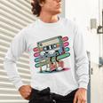 Retro Old Cassette Tape Cartoon With Walker Nostalgia Premium Tri-Blend Unisex Long Sleeve T-Shirt