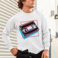 Retro VHS Vaporwave Video Cassette Nostalgia Geek Chic Premium Tri-Blend Unisex Long Sleeve T-Shirt