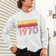 Vintage 1970 Retro Style 70's Born Nostalgia Vibes Birthday Premium Tri-Blend Unisex Long Sleeve T-Shirt