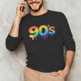 90s Retro Pop Art Rainbow Lips Nostalgia Costume 90s Unisex Long Sleeve T-Shirt