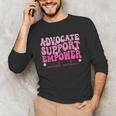 Advocate Support Empower Groovy Social Worker Graduation MSW Unisex Long Sleeve T-Shirt