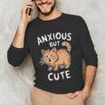 Anxious But Cute Anxiety Meme Cat Lover Introvert For Men Women Unisex Long Sleeve T-Shirt Anxious But Cute Anxiety Meme Cat Lover Introvert For Men Women Unisex Long Sleeve T-Shirt