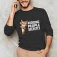 Avoiding People Secretly Cat Introvert Humor Unisex Long Sleeve T-Shirt