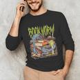 Graphic Book Worm Monster Horror Reading Book Lover Unisex Long Sleeve T-Shirt