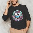 Bookish Penguin Heart A Readers Love Penguins Unisex Long Sleeve T-Shirt