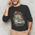 I Like Books More Than People Reading Reader Bookworm Saying Unisex Long Sleeve T-Shirt