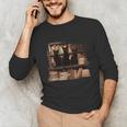 Cats Antique Books Academia Library Aesthetic Bookworm Unisex Long Sleeve T-Shirt