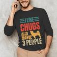 Chug Dog Retro Vintage Pughuahua Owner Fur Parent Introvert Unisex Long Sleeve T-Shirt