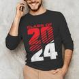 Class Of 2024 High School Senior Graduation Red Sports Style Unisex Long Sleeve T-Shirt