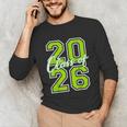 Class Of 2026 Graduation Varsity Lime Green Letters Unisex Long Sleeve T-Shirt