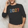 Class Of 2027 Graduate Shirts For Men Women Graduation Retro Unisex Long Sleeve T-Shirt