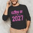 Class Of 2027 Pink Girls Shirt Graduation Unisex Long Sleeve T-Shirt