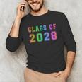 Class Of 2028 High School Graduation Date GraduateShirt Unisex Long Sleeve T-Shirt