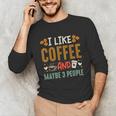 Coffee & Introvert Humor Tee Quote Cute Font Unisex Long Sleeve T-Shirt Coffee & Introvert Humor Tee Quote Cute Font Unisex Long Sleeve T-Shirt