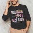 Colorful Proud Grandma 2024 NICU Graduate Baby Graduation Unisex Long Sleeve T-Shirt