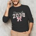Coquette Bow Preppy Class Of 2038 Girly Girl 2038 Graduation Unisex Long Sleeve T-Shirt