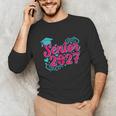 Coquette Pink Bow Senior 2027 Class Of Graduation Unisex Long Sleeve T-Shirt