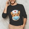 Corgi Dog Nurse RN Nursing School Graduation Unisex Long Sleeve T-Shirt