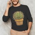 Cute Golden Barrel Cactus Introvert Distressed Unisex Long Sleeve T-Shirt Cute Golden Barrel Cactus Introvert Distressed Unisex Long Sleeve T-Shirt