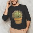 Cute Golden Barrel Cactus Introvert Distressed Unisex Long Sleeve T-Shirt