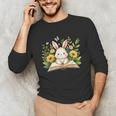 Cute Rabbit And Book Women Girls Reading Book Rabbit Lover Unisex Long Sleeve T-Shirt