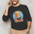 Cute Teddy Bear Reading Book Fun Unisex Long Sleeve T-Shirt