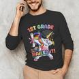 Dabbing 1st Grade Unicorn Graduation Class Of 2021 Nailed It Unisex Long Sleeve T-Shirt