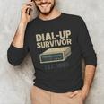 Dial Up Survivor Retro 90s Internet Nostalgia Unisex Long Sleeve T-Shirt