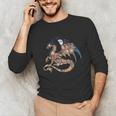 Dragon Silhouette Books Librarian Bookworm Women Men Kids Unisex Long Sleeve T-Shirt