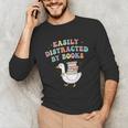 Easily Distracted By Books Silly-Goose Bookish Library Read Unisex Long Sleeve T-Shirt
