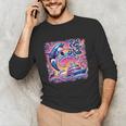 EAT THE RICH 90S NOSTALGIA WHALE ORCA YAHCT RETRO Unisex Long Sleeve T-Shirt