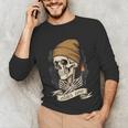 Elder Emo Skeleton Beanie Nostalgia Scene Aesthetic Unisex Long Sleeve T-Shirt Elder Emo Skeleton Beanie Nostalgia Scene Aesthetic Unisex Long Sleeve T-Shirt