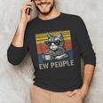 Ew People Introvert Cat Lover Crazy Vintage Cat Lady Unisex Long Sleeve T-Shirt