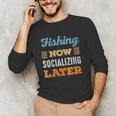 Fishing Now Minimal Socializing Introvert Vintage Unisex Long Sleeve T-Shirt Fishing Now Minimal Socializing Introvert Vintage Unisex Long Sleeve T-Shirt