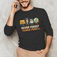 Never Forget Retro Cassette VHS Floppy CD Nostalgia Humor Unisex Long Sleeve T-Shirt Never Forget Retro Cassette VHS Floppy CD Nostalgia Humor Unisex Long Sleeve T-Shirt