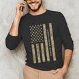 Frutiger Aero Aesthetic Retro Tech Desert Camo Distressed Unisex Long Sleeve T-Shirt