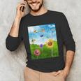 Frutiger Aero Aesthetic Tech Scenery Fishes Sunflower Unisex Long Sleeve T-Shirt Frutiger Aero Aesthetic Tech Scenery Fishes Sunflower Unisex Long Sleeve T-Shirt