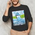 Frutiger Aero Aesthetic Tech Water Fishes Monitor Screen Unisex Long Sleeve T-Shirt Frutiger Aero Aesthetic Tech Water Fishes Monitor Screen Unisex Long Sleeve T-Shirt