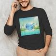 Frutiger Aero Y2k Aesthetic Palm Trees Cyber Beach World Unisex Long Sleeve T-Shirt
