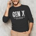 Gen X Caffeine Sarcasm 90s Nostalgia Men Women Graphic Unisex Long Sleeve T-Shirt