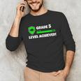 Grade 5 Level Achieved Video Gamer 5th Grade Graduation Unisex Long Sleeve T-Shirt