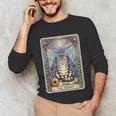 The Hermit Cat Tarot Card Introvert By Georgi Unisex Long Sleeve T-Shirt